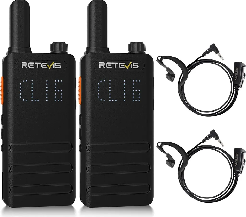 Retevis B63H Talkie-Walkie Longue Portée Ultra-Mince avec Écran - 2 Pièces