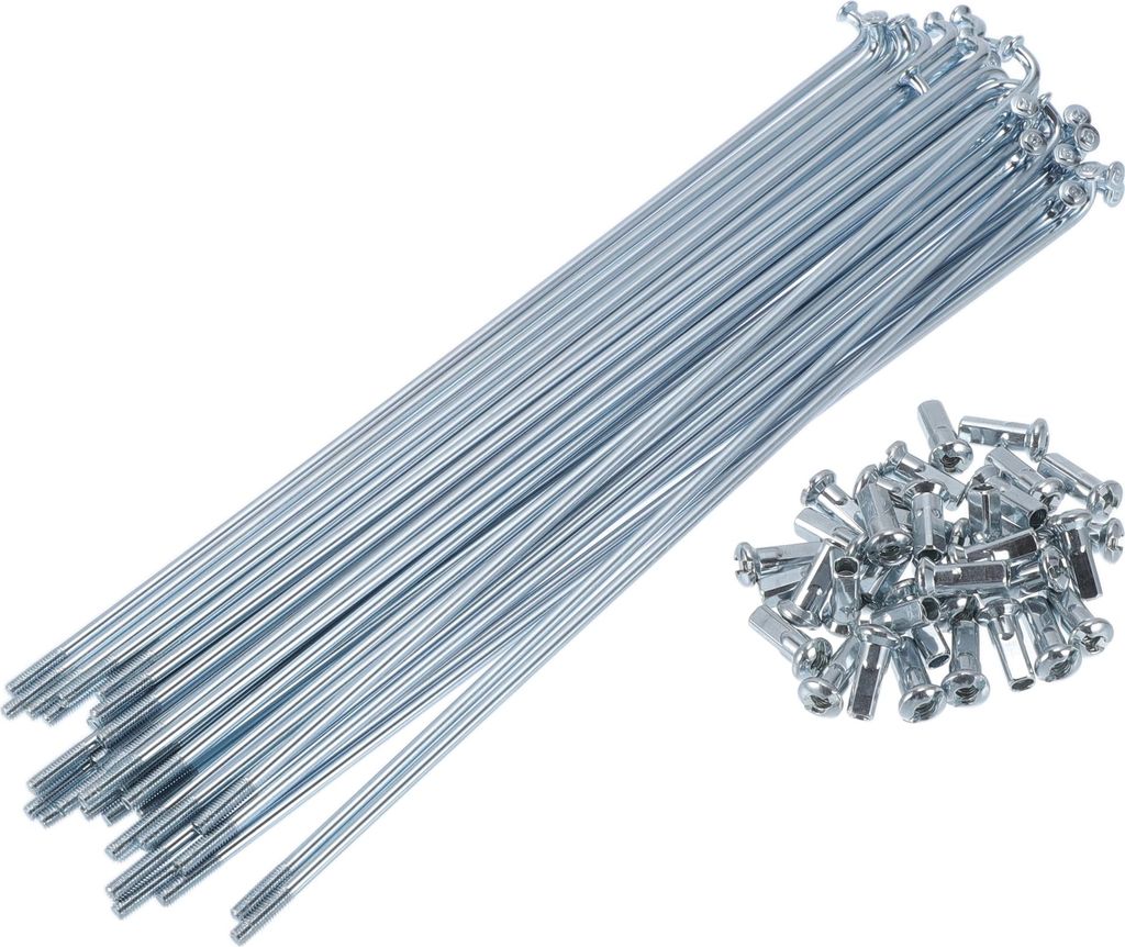 1 Satz Fahrradspeichen 12G 185mm Länge Fahrradrad Speichen Universal Kohlenstoffstahl Verzinkt Silber Ton Nippel