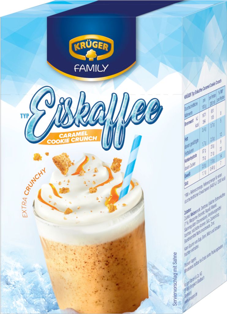 Krüger Eiskaffee Caramel Crunch Getränkepulver 10x15g Produktbild 