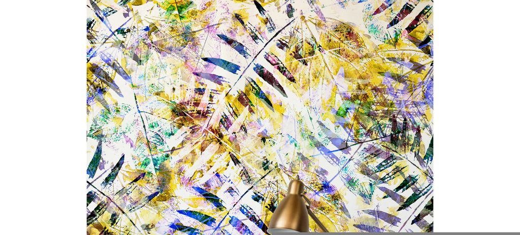 Coloray Fototapete 360x250 cm Vlies-Fototapete - IMS Golden Blätter Vintage Palmblatt