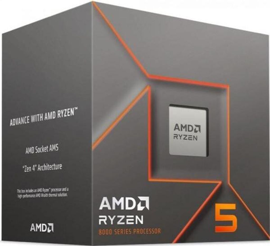 AMD Ryzen 5 8400F, AMD Ryzen 5, Sockel AM5, 4 nm, Einschub, AMD, 8400F