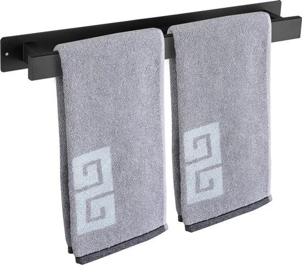 Rangement serviettes mural noir mat 40 cm spécial petits espaces