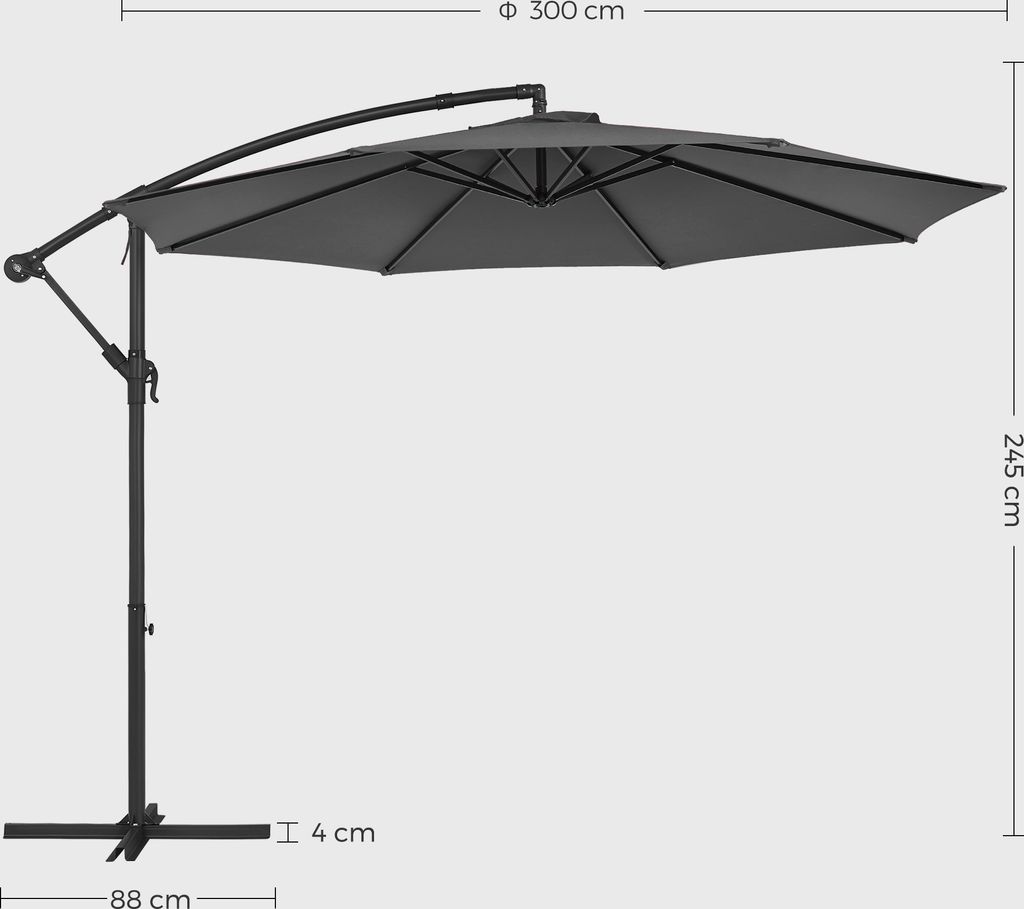 SONGMICS slunečník Ø 300 cm ochrana proti slunci UPF 50+ Obrázek produktu 6