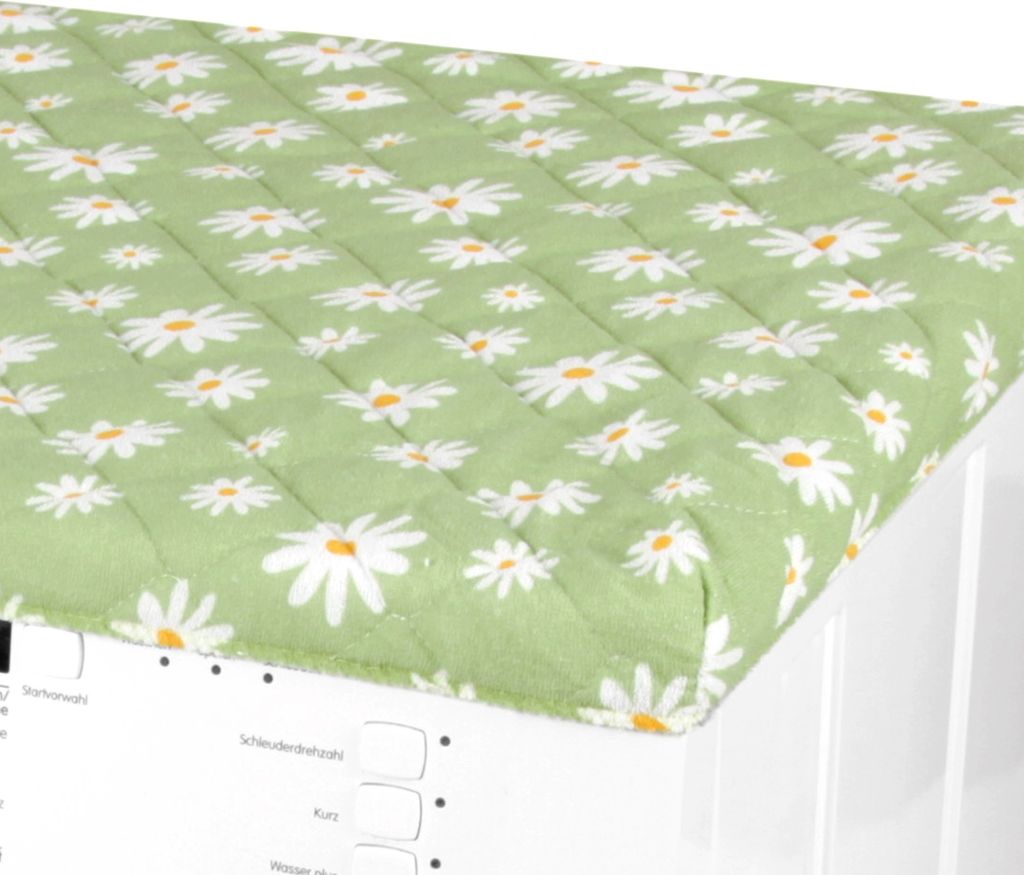 Waschmaschinenbezug ( Gänseblümchen - Grün ) 60x60cm mit Gummizug, Trocknerbezug Waschmaschinenschonbezug in vielen vers. Farben - Trocknerauflage