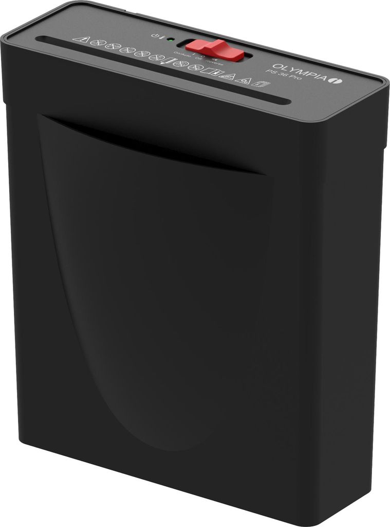Olympia PS 36 Pro Aktenvernichter, schwarz, 6 Blatt, Streifenschnitt