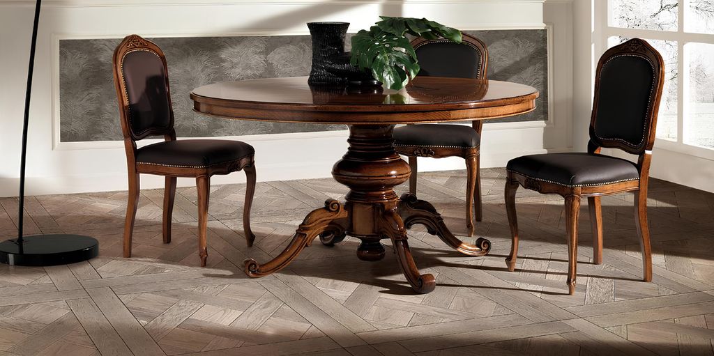 Essgruppe Esstisch Tisch Tische 4x Lehnstuhl Set Stuhl Rund 5tlg Gruppe Garnitur