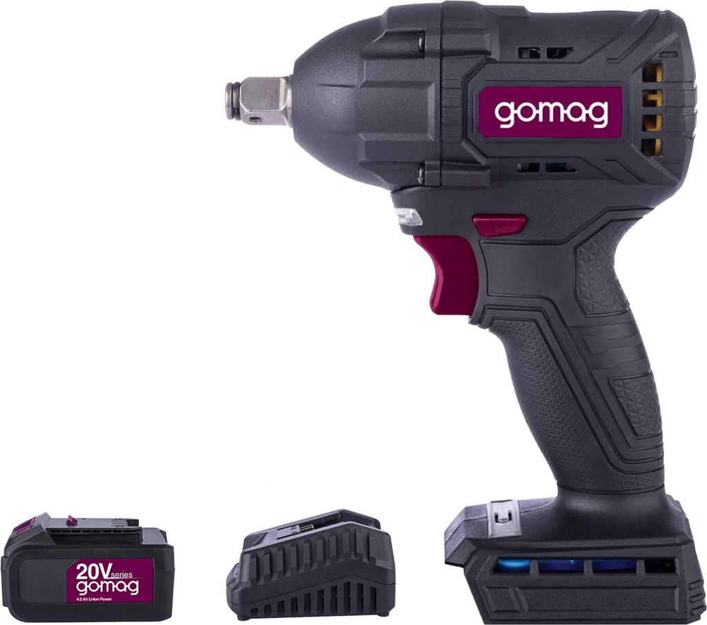 Gomag Akku Schlagschrauber GO-SCS350BL 20V 4,0 Akku +Ladegerät 350Nm 3600bpm