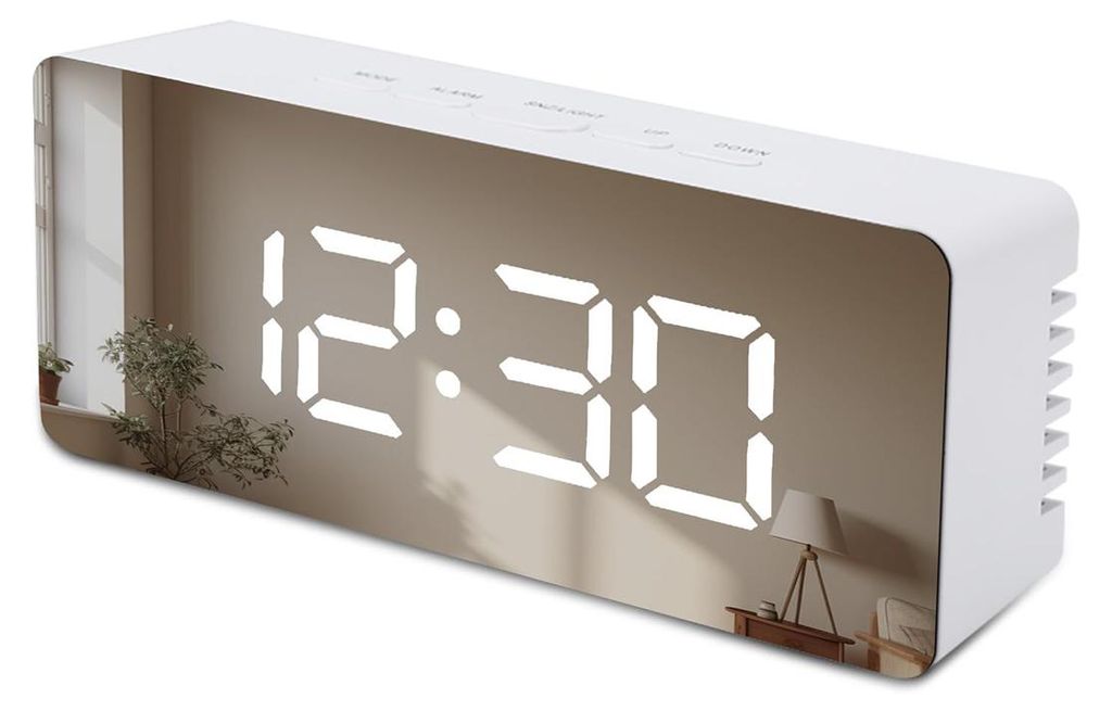 Digitaler Spiegel Wecker LED, Einstellbare Helligkeit, Dual Produktbild 