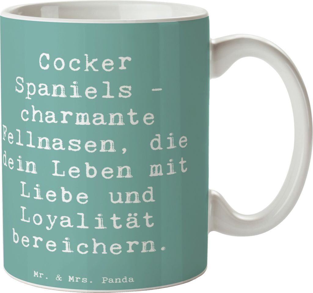 Mr. & Mrs. Panda Becher Spruch Cocker Spaniel Liebe - Meeresbrise - Geschenk, loyal, Hunderasse, Tasse, Geschenktasse, Familienhund, intelligenter ...