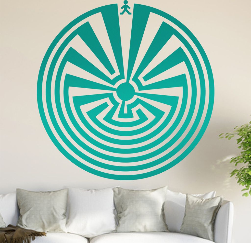 I'itoi - Man in the Maze Wandtattoo in 6 Größen - Wandaufkleber Wall Sticker - Dekoration, Küche, Wohnzimmer, Schlafzimmer, Badezimmer