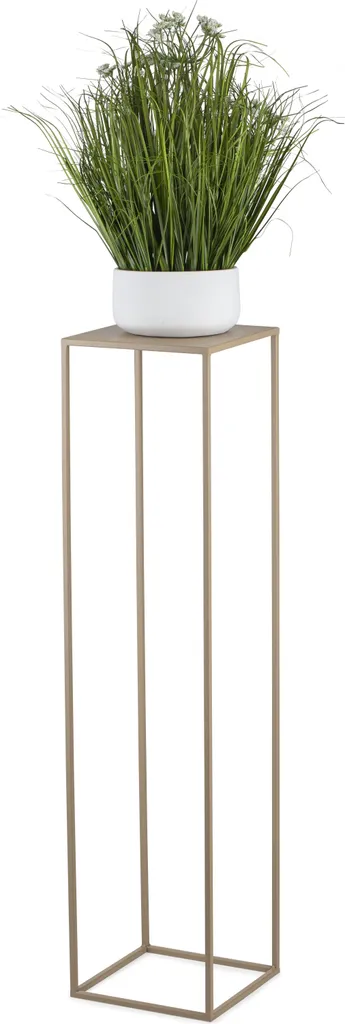 Porte-plante d'angle beige 100 cm pour salon et décoration d'entrée