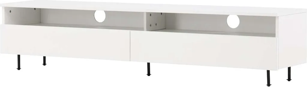 Meuble TV Navarra 180 cm pour Salon - Support Écran Plat Blanc Noir