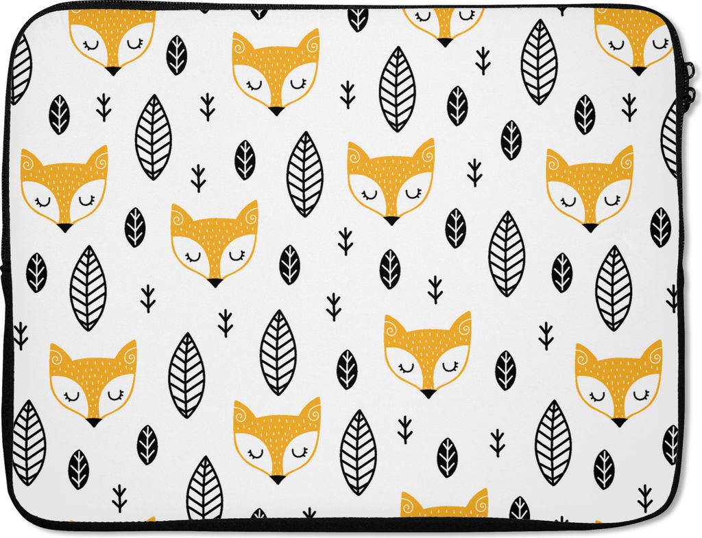 MuchoWow Laptop Hülle 15 Zoll Fuchs - Skandinavisch - Kinder - Muster Laptoptasche - Laptoptasche - Sleeve - Rundum-Schutz