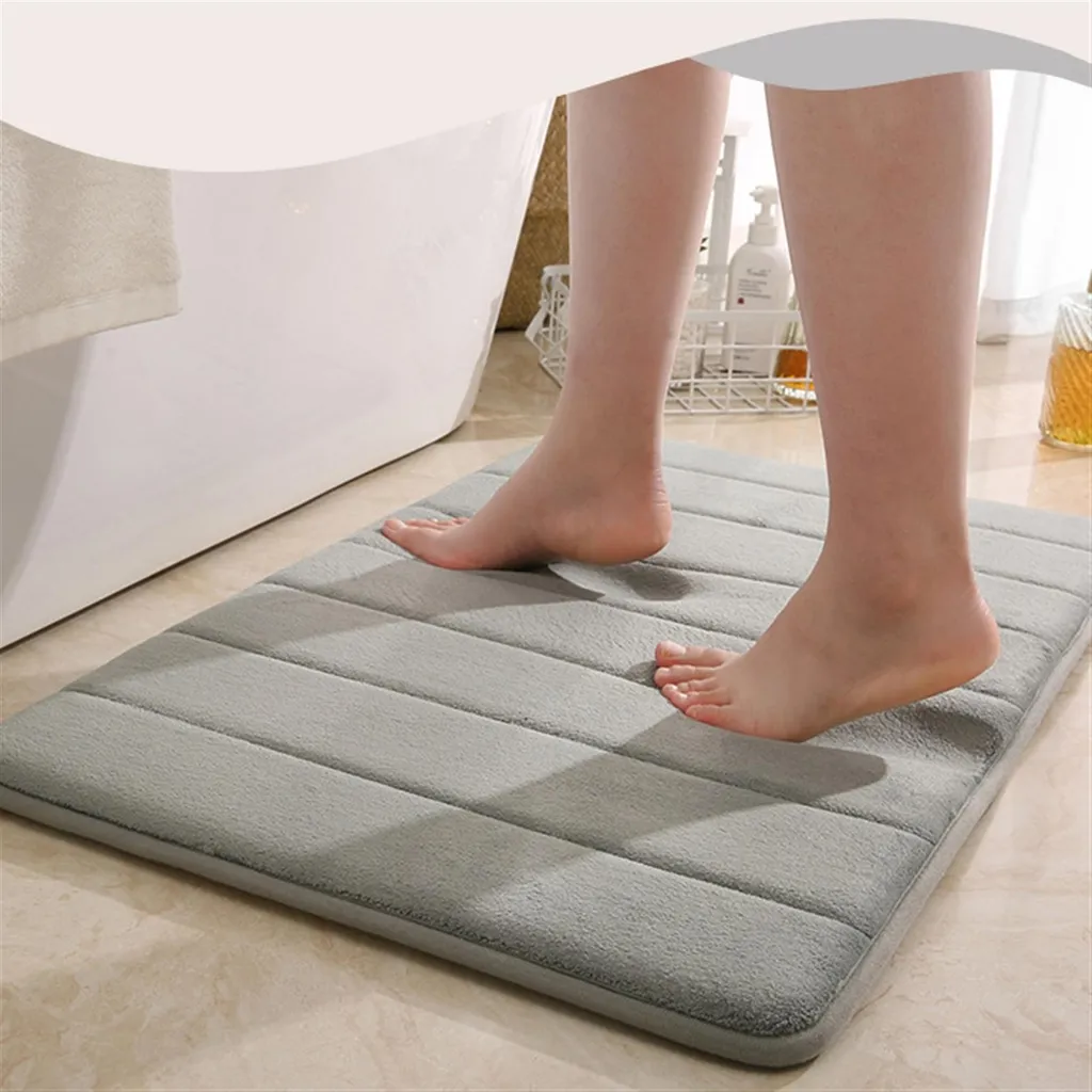 Set 5 Tappeti Bagno Grigio: Relax e Sicurezza con Microfibra Soft - 4