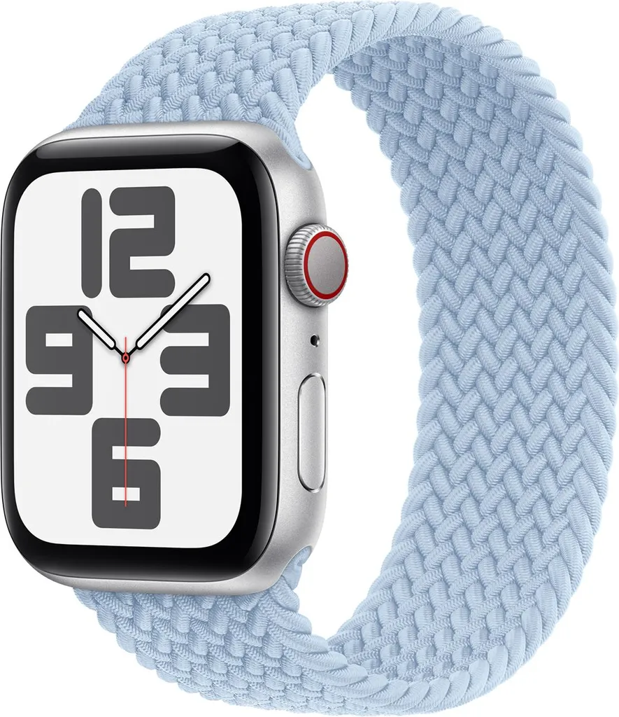 Cinturino intrecciato Solo Loop per Apple Watch Series 1 - 9 / SE (38/40/41 mm) | Series 10 / 11 (42 mm) - Taglia 7 - Azzurro