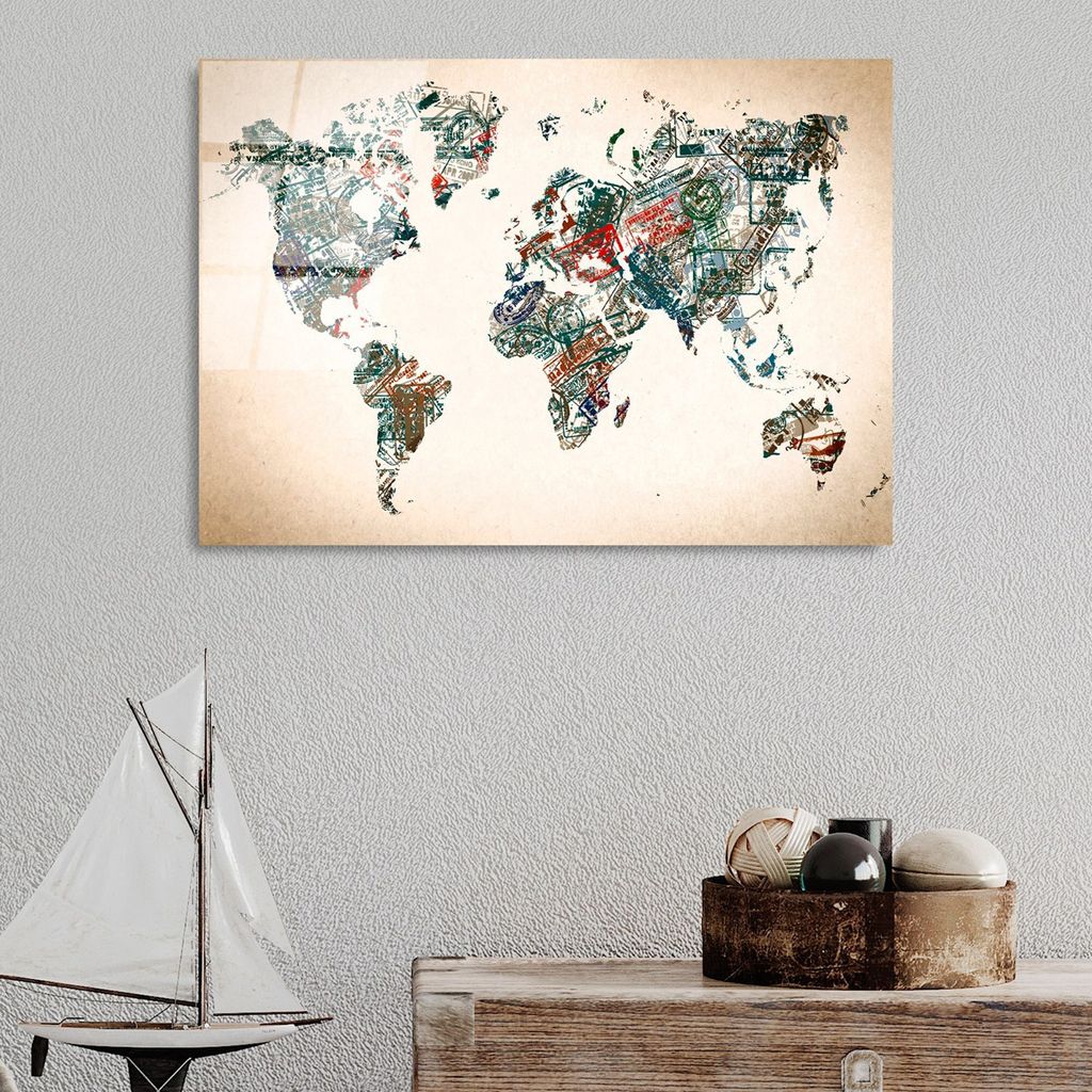 Wallity, UV-407 50 x 70, Dekorative Malerei aus gehärtetem Glas, 100 % gehärtetes Glas, Mehrfarbig, 50 x 70 cm