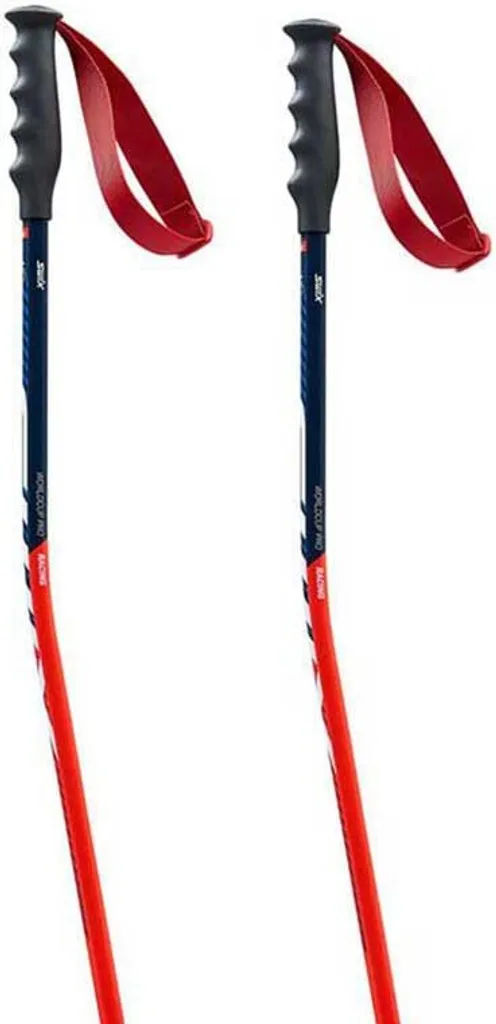 Bâtons Swix World Cup Pro Rouge 120 cm en Aluminium Haute Résistance