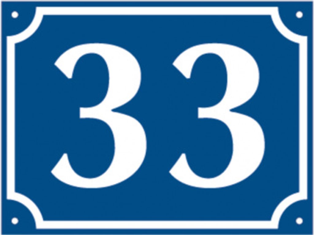 Dreifke Hausnummer, Aluminium geprägt, zweistellig (Nr. 10-99), blau/weiß, 1...