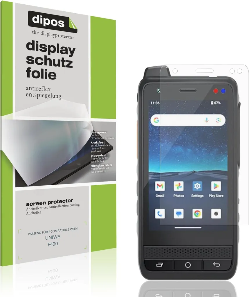 4x Pellicola UNIWA F400 Antiriflesso dipos - Protezione Schermo Opaca