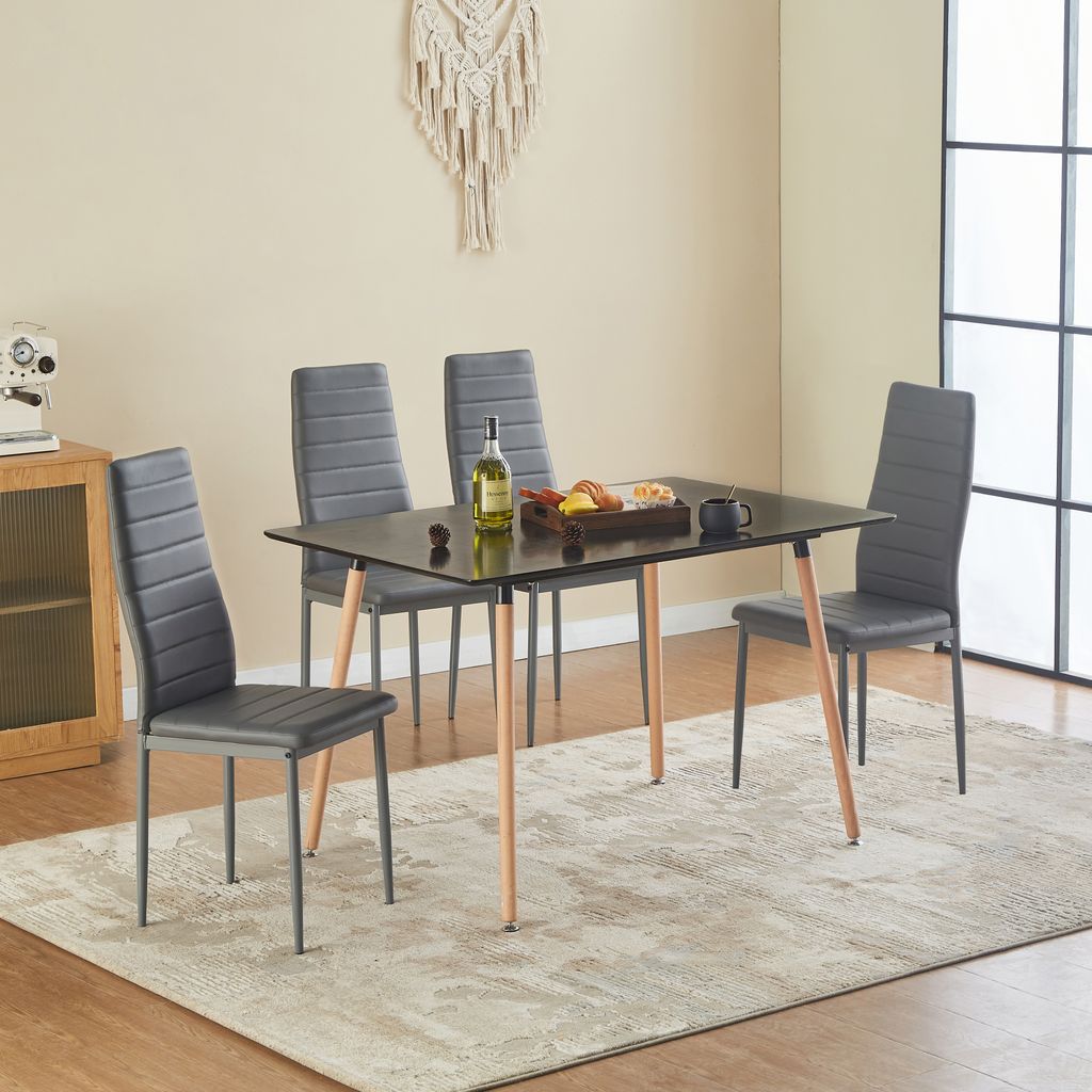HJ_WeDoo Kuchyňský stůl 110x70x73cm(černý) se 4 Obrázek produktu 