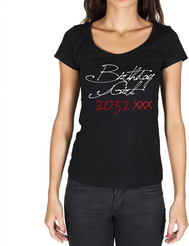 Damen Grafik T-Shirt Geburtstagskind 2032 – Birthday Girl 2032 – Öko-Verantwortlich Vintage Jahrgang Kurzarm Lustige Druck Geburtstag Geschenk...