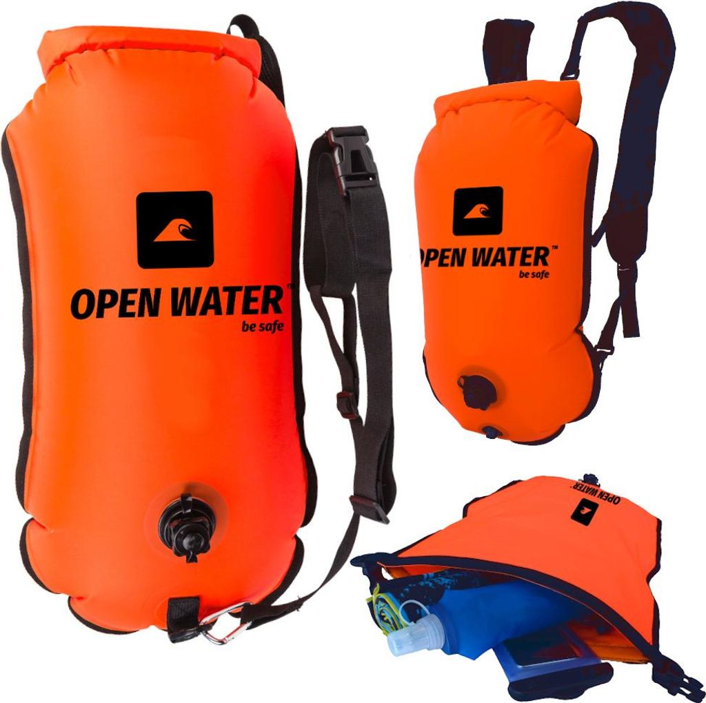 OpenWater Schwimm-Sicherheitsboje mit Rucksackfunktion Produktbild 