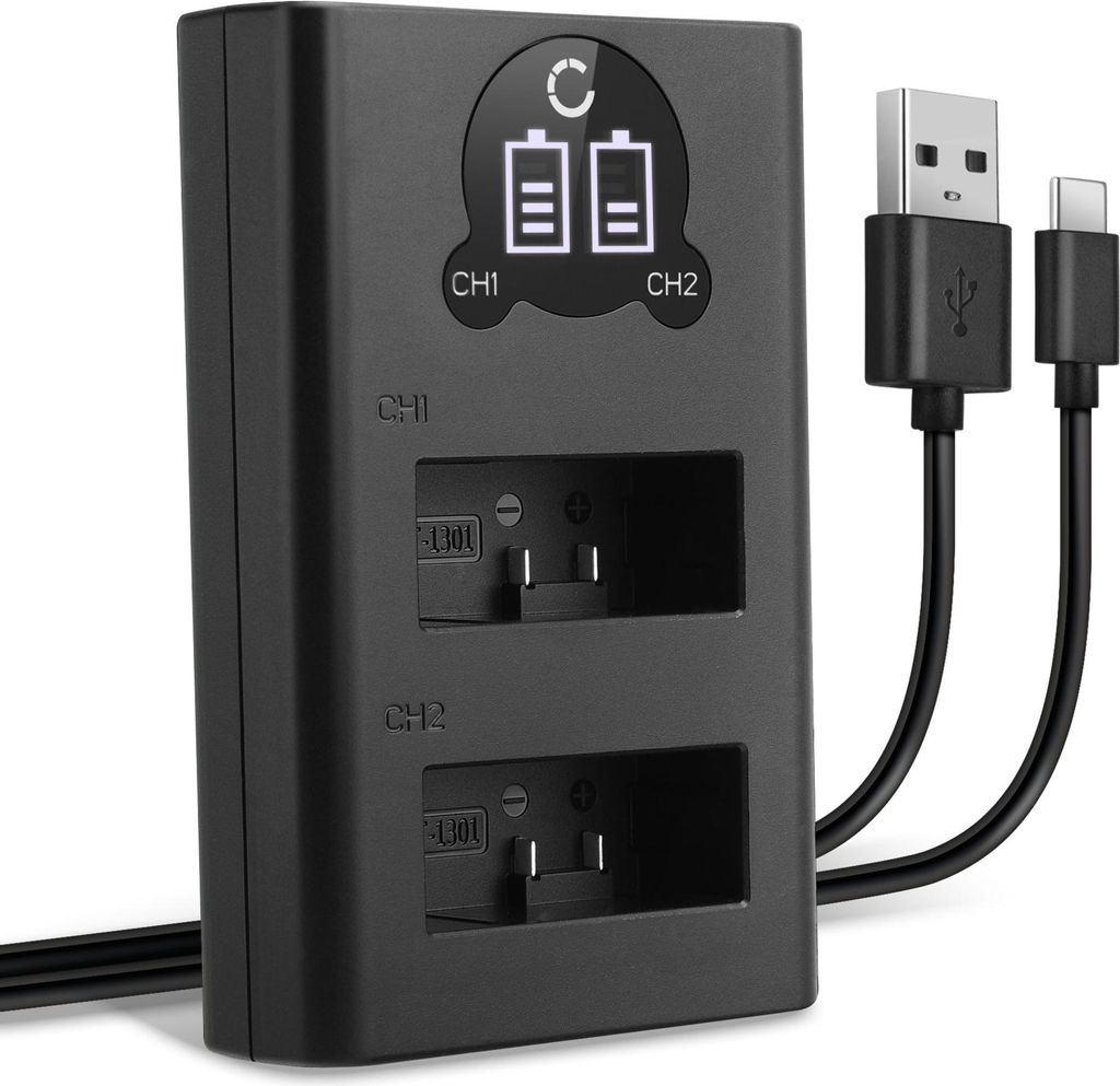 CELLONIC Dual Schnellladegerät AHDBT-1301 kompatibel mit GoPro Hero 13 Akkuladegerät Ladekabel Dual Ladegerät