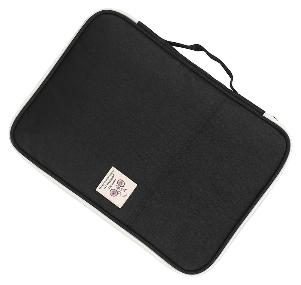 A4 Dokumententasche Aktenordner Portfolio Organizer Computer Notebook Reißverschlusstasche (Schwarz)