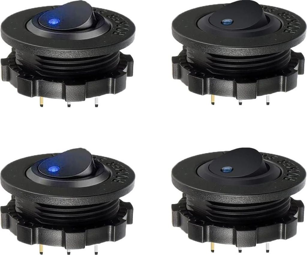 Wechselschalter mit LED-Anzeige und wasserdichtem Panel – einfache An-/Aus-Steuerung für Autos, Boote und mehr, 4 Stück