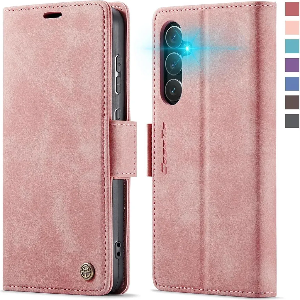 Samsung S24 5G Cover a Libro Rosa: Sicura per Carte e anti-urto Bimbi