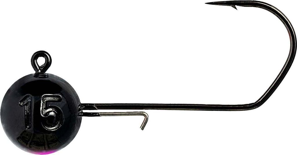 Monkey Lures Hook - 3 Jigköpfe, Größe / Gewicht / Farbe:Gr. 4/0 / 21g / Schwarz