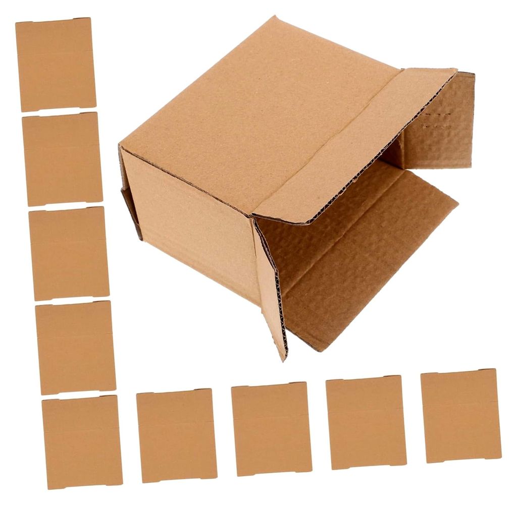 10 Stück kleine Kartons aus Kraftpapier für Umzug, Versand und Lagerung – Robuste und wiederverwendbare Umzugskartons aus stabiler Wellpappe