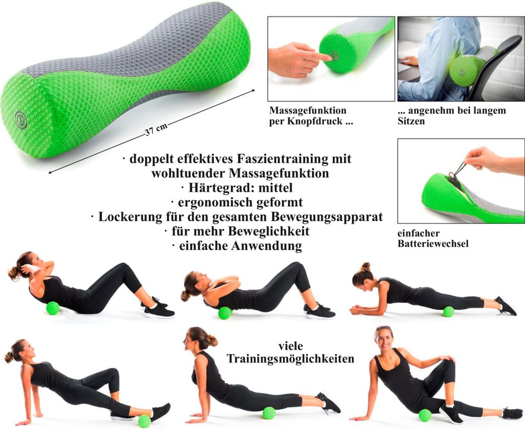 Faszienrolle mit Vibrationsmassage Mae : 10 cm x H: 37 cm