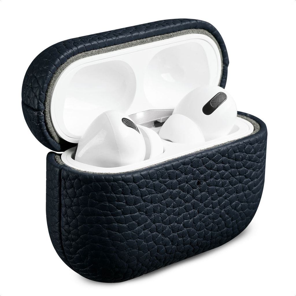Accezz Echtes Leder Case AirPods Pro 2 - Dunkelblau