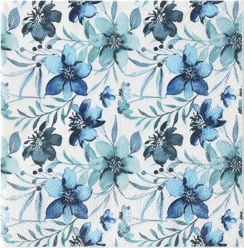 Eglo Servietten Mahuli blau/weiß 16,5 x 16,5 cm - 20er Pack