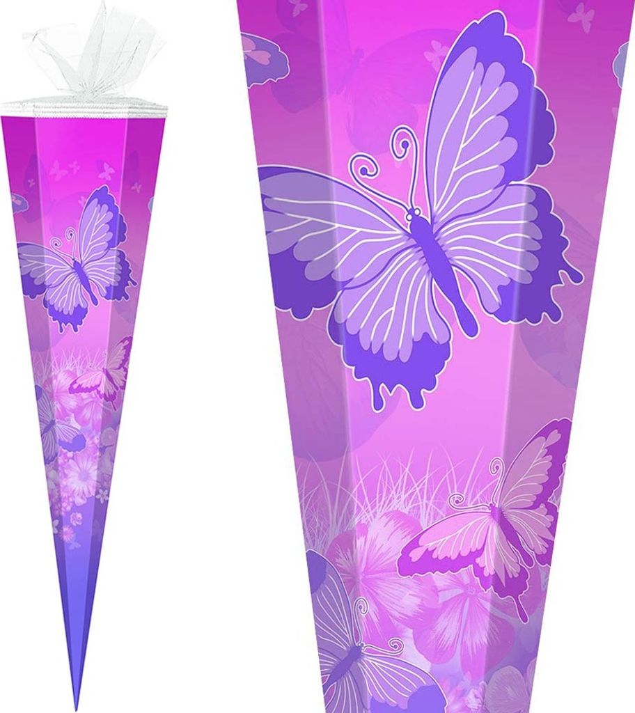 Stylex Schultüte 85 cm Mädchen 2025, Motiv:Schmetterling