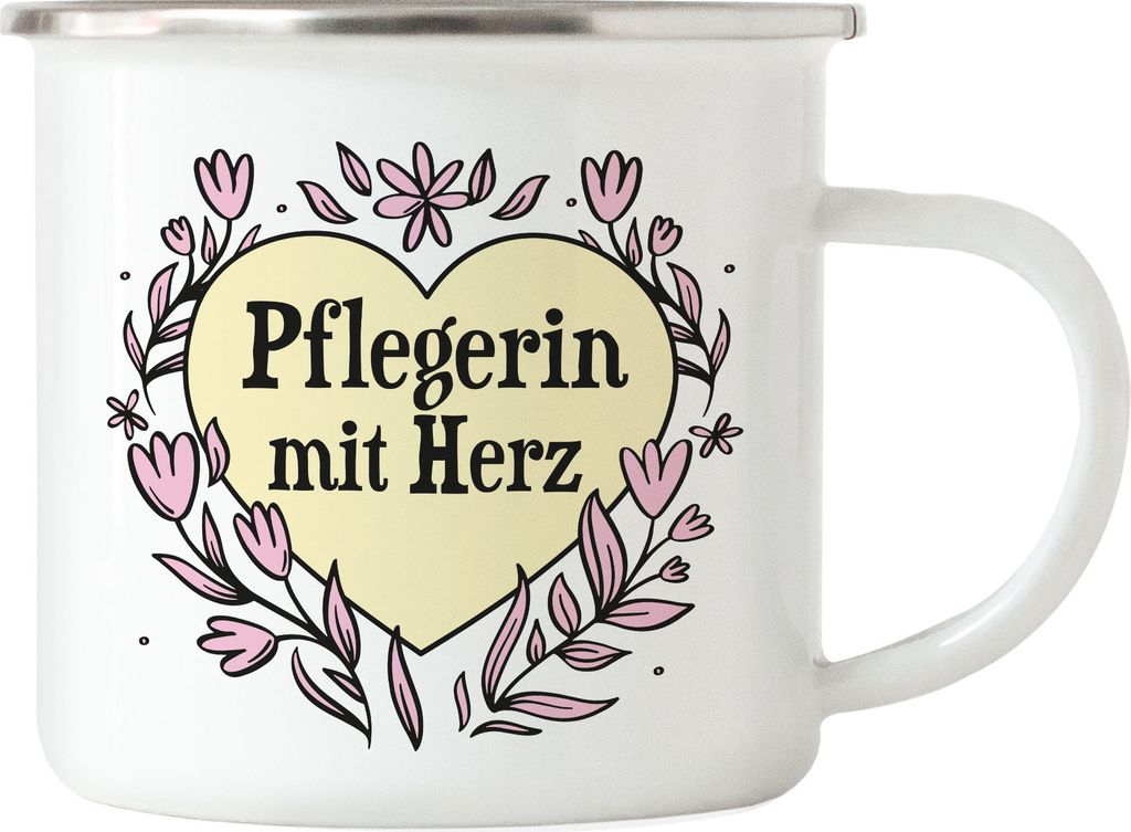 Pflegerin mit Herz Emaille Tasse Geschenkidee Zum Danke Sagen Beste Pflegerin