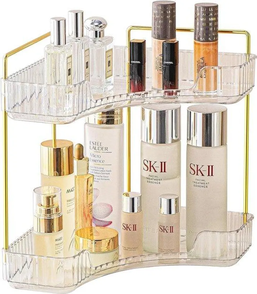 Boîte de rangement cosmétique transparente pour chambre et salle de bain