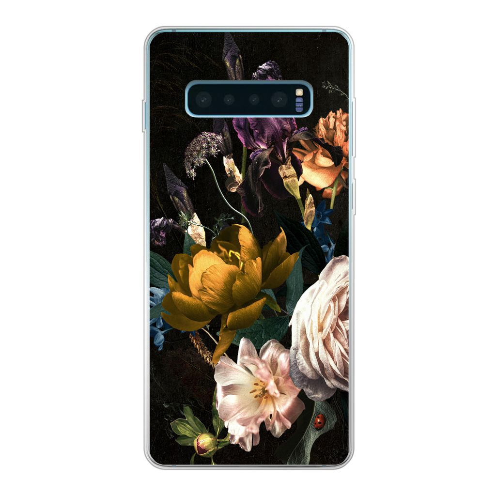 MuchoWow Handyhülle Schutzhülle Hülle für Samsung Galaxy S10 Plus Blumen - Blumenstrauß - Muster Silikon Softcase Handy Hülle - Schutzhülle