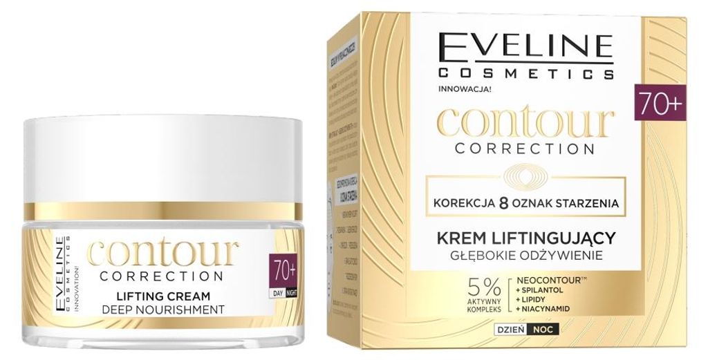 Eveline Cosmetics Contour Correction Głęboko odżywiający krem liftingujący 70+, 50ml