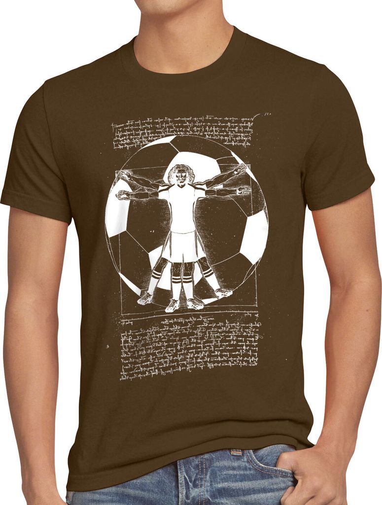 BaumwolleCloud Vitruvianischer Fußballer Herren T-Shirt spieler mannschaft