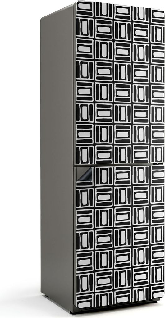 Geometrisches Schachbrettmuster – Magnetische Kühlschrank Abdeckung – Dekorfolie magnetisch Küche – Kühlschrank Magnet Deko – selbstkleb...