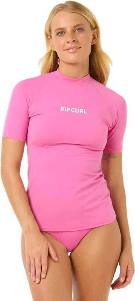 Rashguard Rip Curl UPF 50+ Rose L Femme - Maille Stretch et Coupe Ajustée