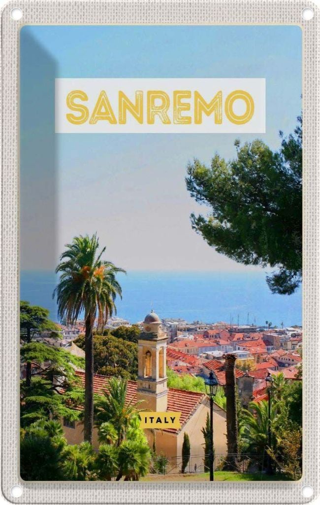 vianmo Blechschild 30x20 cm Sanremo Italien Sonne Sommer Bildmotiv Reisemotiv Abenteuer Reisen Urlaub