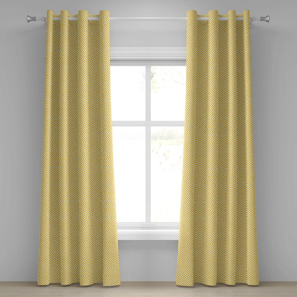 Tende Moderne Geometrie Giallo Calendula ABAKUHAUS 280x225 cm