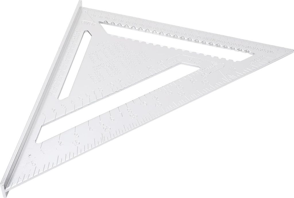 Aluminium -Legierungsdreieck Lineal Metrik Imperial Clear Scale hohe Genauigkeit leicht zu lesen fr Ingenieur Carpenter Silber Wei?