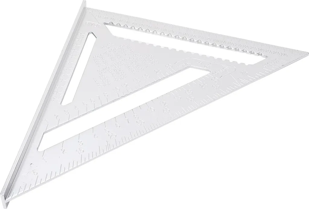 Règle Triangle de Charpentier avec Échelle Impériale Haute Précision