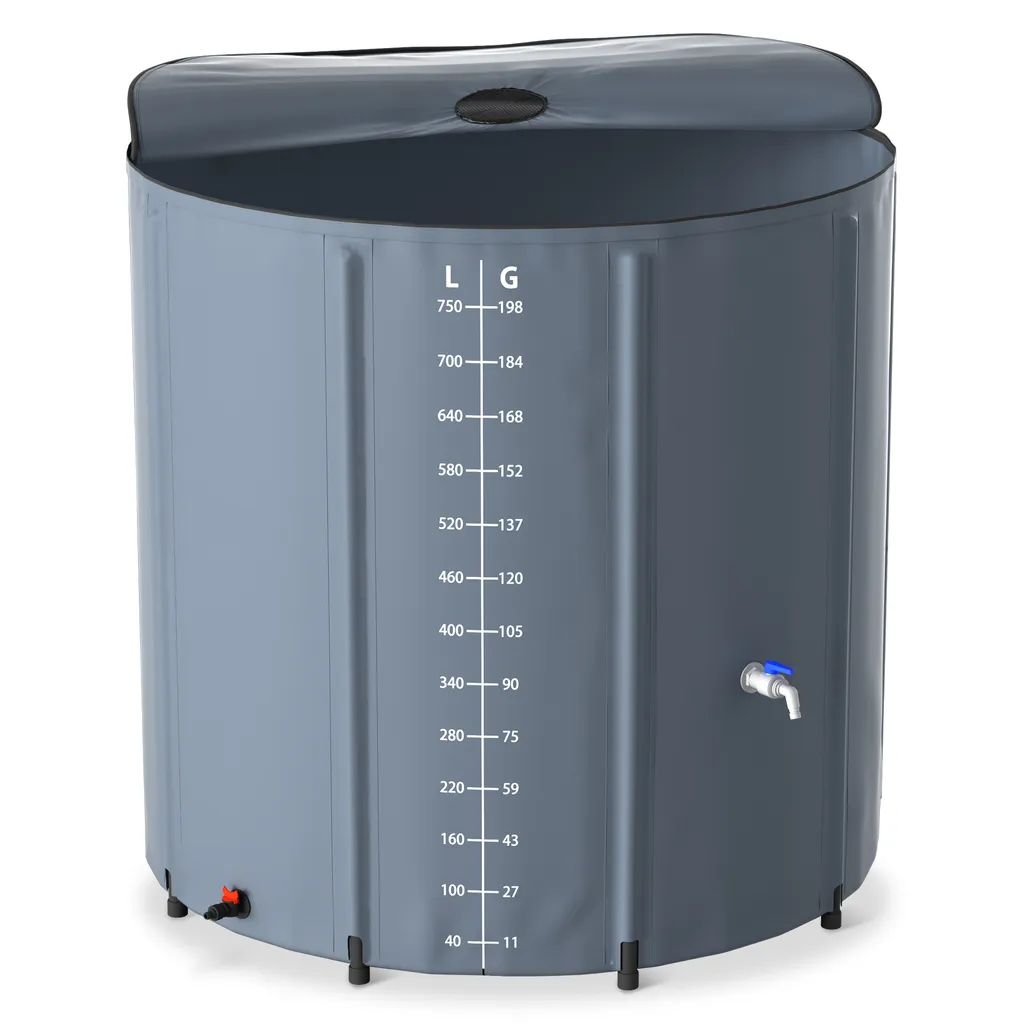 Réservoir d'Eau de Pluie 750L avec Robinet - Collecteur Gris Anthracite