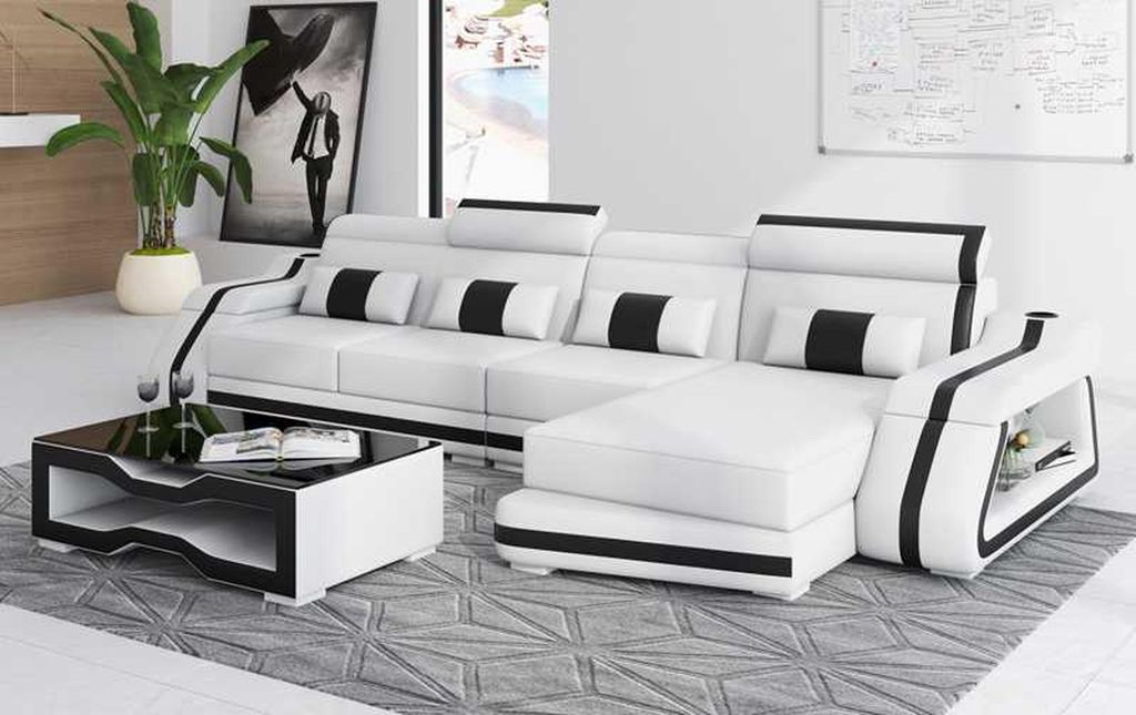 Couch Ecksofa L Form Liege Orange Modern Ledersofa Kunstleder Sofa Couchen