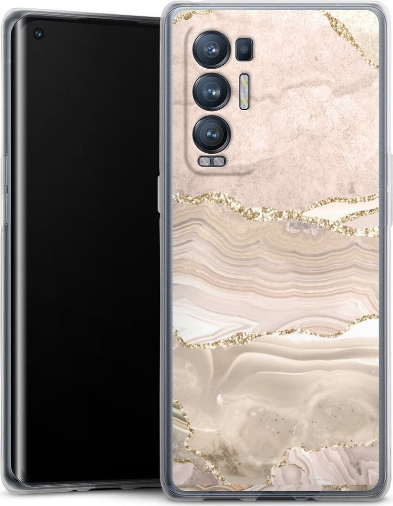 DeinDesign Handyhülle für Oppo Find X3 Neo Silikon Hülle Case Smartphone Schutzhülle Glitzer Look Marmor Utart